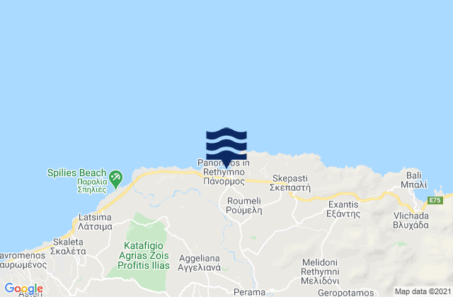 Pérama, Greeceの潮見表地図