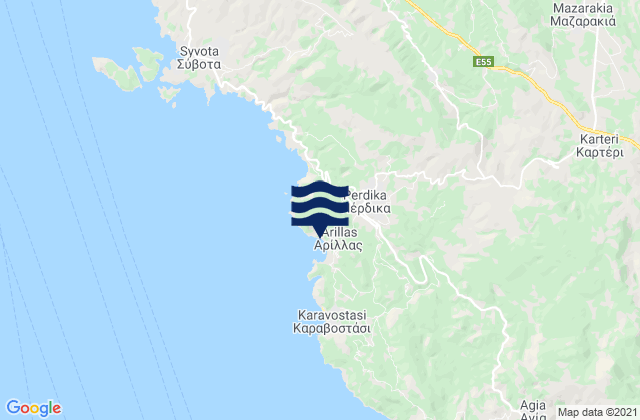 Pérdika, Greeceの潮見表地図