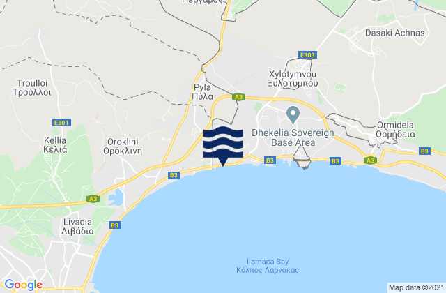 Pérgamos, Cyprusの潮見表地図