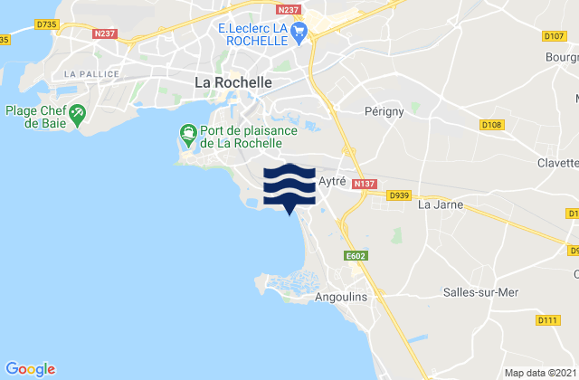 Périgny, Franceの潮見表地図