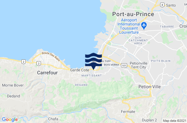Pétionville, Haitiの潮見表地図