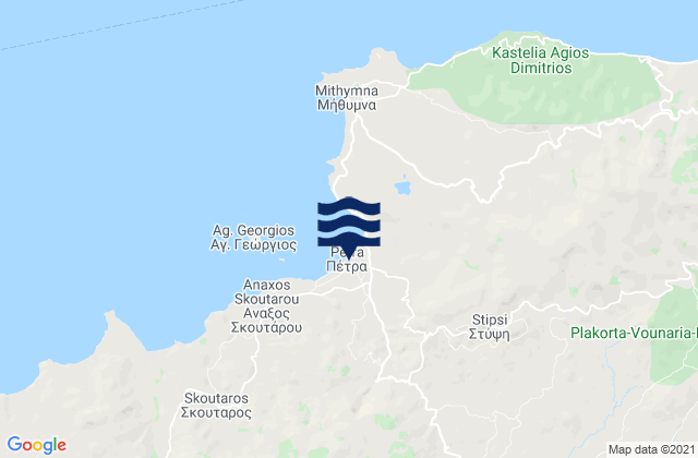 Pétra, Greeceの潮見表地図