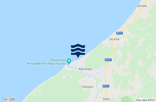 Pāvilosta, Latviaの潮見表地図