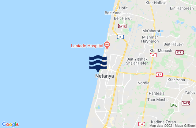 Qalansuwa, Israelの潮見表地図
