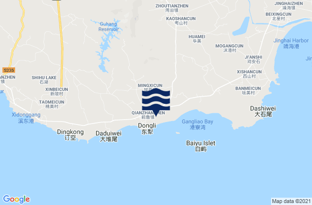 Qianzhan, Chinaの潮見表地図