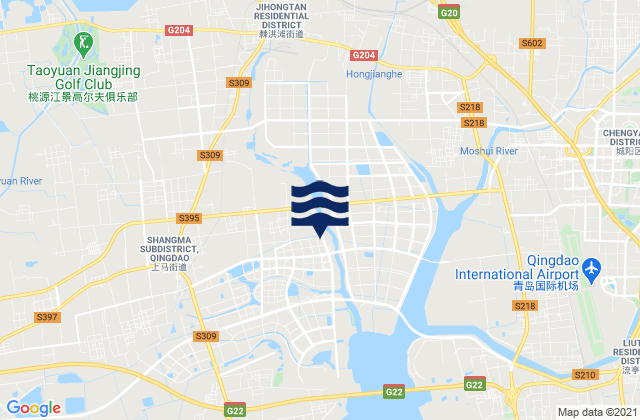 Qingdao Shi, Chinaの潮見表地図