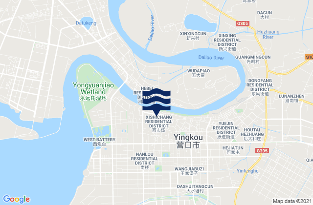 Qinghua, Chinaの潮見表地図
