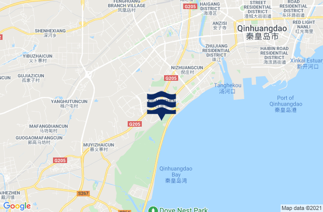 Qinhuangdao Shi, Chinaの潮見表地図