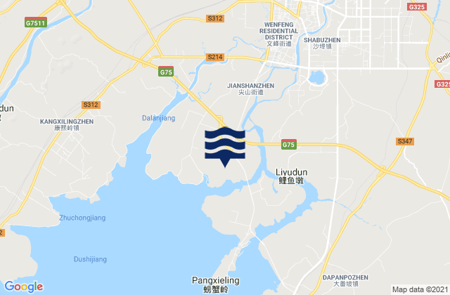 Qinzhou, Chinaの潮見表地図