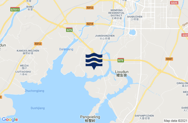 Qinzhou Shi, Chinaの潮見表地図