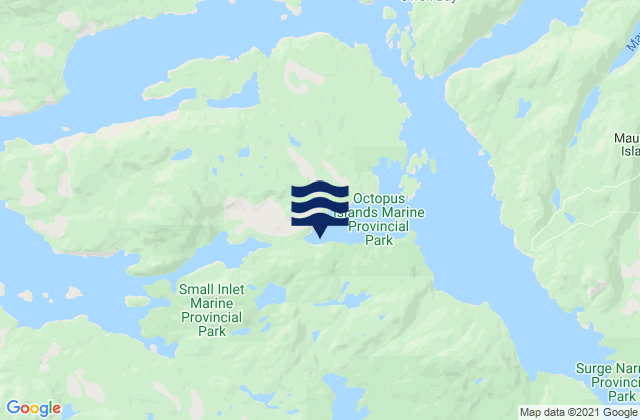 Quadra Island, Canadaの潮見表地図