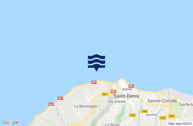 Quai du Diable, Reunionの潮見表地図