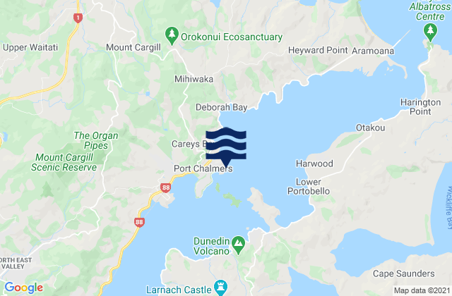 Quarantine Island/Kamau Taurua, New Zealandの潮見表地図