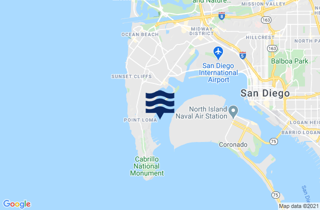 Quarantine Station La Playa, United Statesの潮見表地図