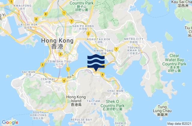 Quarry Bay, Hong Kongの潮見表地図