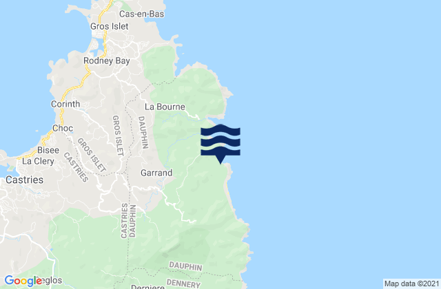 Quarter of Dauphin, Saint Luciaの潮見表地図