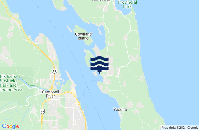 Quathiaski Cove, Canadaの潮見表地図