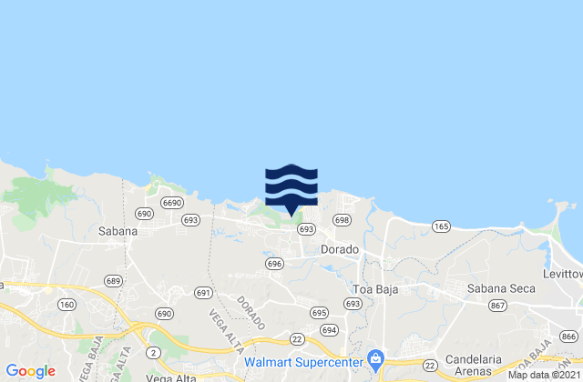 Quebrada Arenas Barrio, Puerto Ricoの潮見表地図