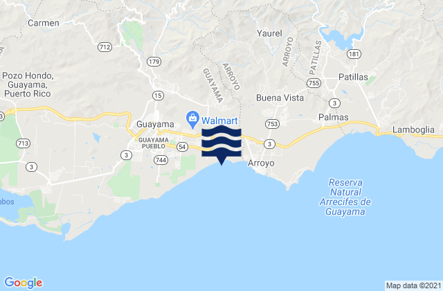 Quebrada Arriba Barrio, Puerto Ricoの潮見表地図