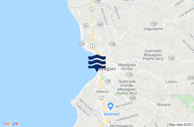 Quebrada Grande Barrio, Puerto Ricoの潮見表地図