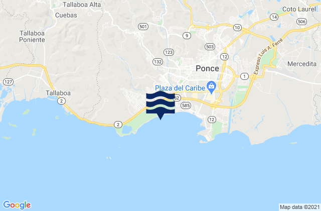 Quebrada Limón Barrio, Puerto Ricoの潮見表地図