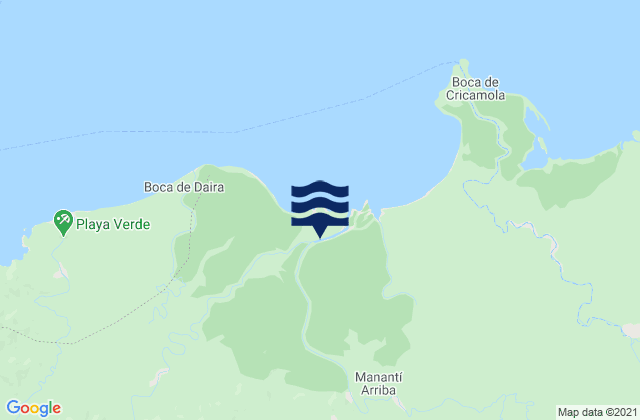 Quebrada Tula, Panamaの潮見表地図