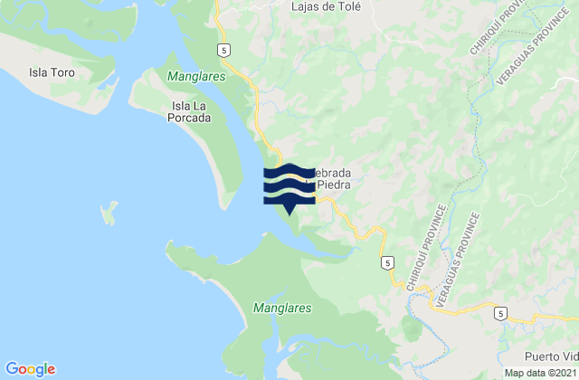 Quebrada de Piedra, Panamaの潮見表地図
