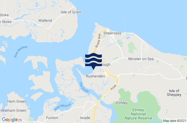 Queenborough, United Kingdomの潮見表地図