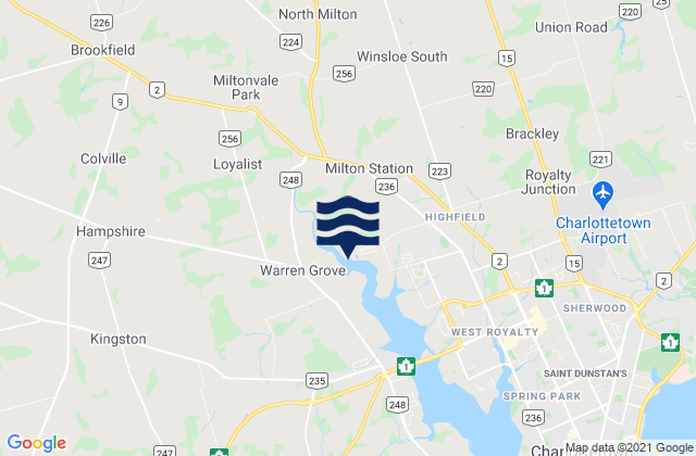 Queens County, Canadaの潮見表地図