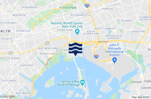 Queens, United Statesの潮見表地図