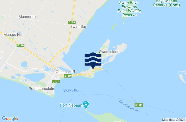 Queenscliffe, Australiaの潮見表地図