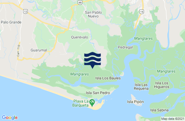Querévalo, Panamaの潮見表地図