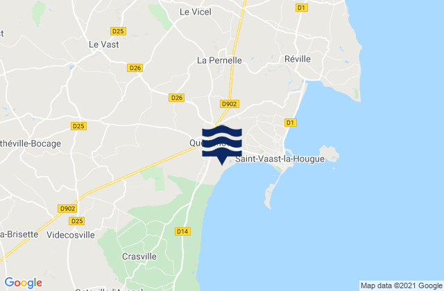 Quettehou, Franceの潮見表地図