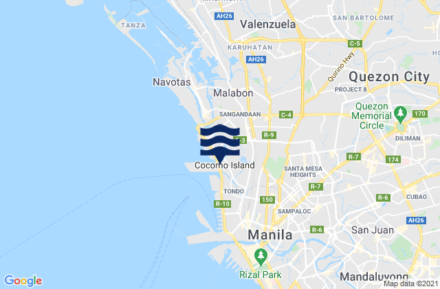 Quezon City, Philippinesの潮見表地図
