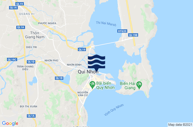 Qui Nhon, Vietnamの潮見表地図