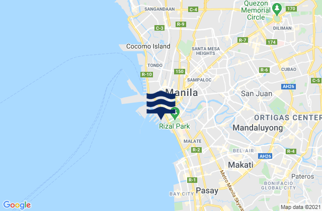 Quiapo, Philippinesの潮見表地図