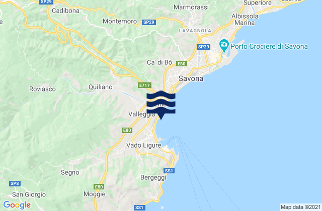 Quiliano, Italyの潮見表地図