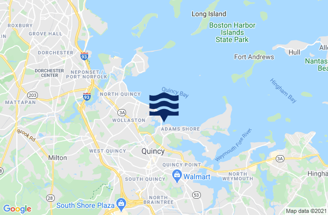 Quincy, United Statesの潮見表地図