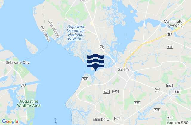 Quinton, United Statesの潮見表地図