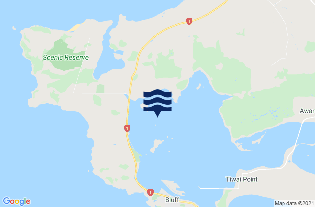 Rabbit Island, New Zealandの潮見表地図