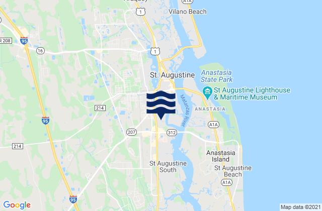 Racy Point St Johns River, United Statesの潮見表地図