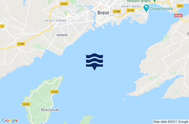 Rade de Brest, Franceの潮見表地図