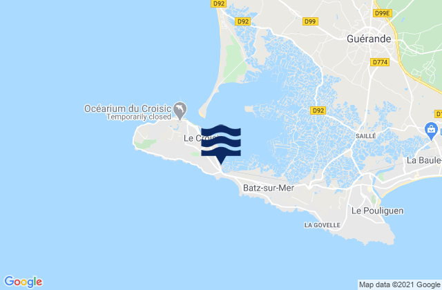 Rade de Croisic, Franceの潮見表地図