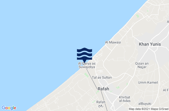 Rafah, Palestinian Territoryの潮見表地図