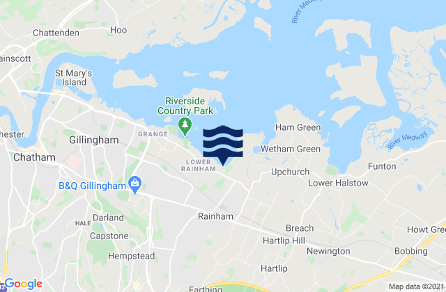 Rainham, United Kingdomの潮見表地図