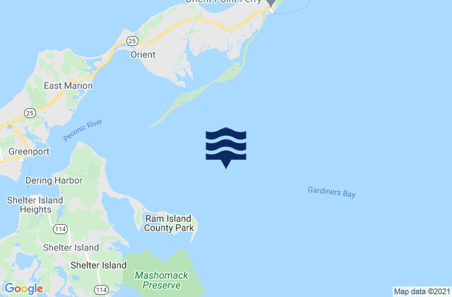 Ram Island 1.4 miles NNE of, United Statesの潮見表地図