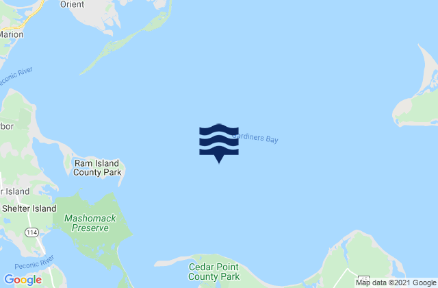Ram Island 2.2 miles east of, United Statesの潮見表地図