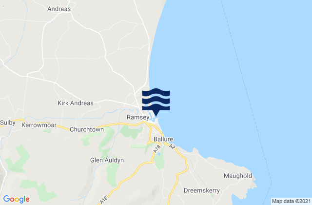 Ramsey, Isle of Manの潮見表地図