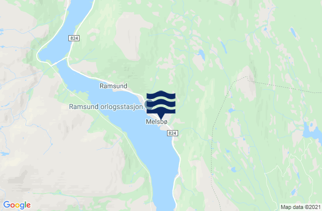 Ramsund, Norwayの潮見表地図