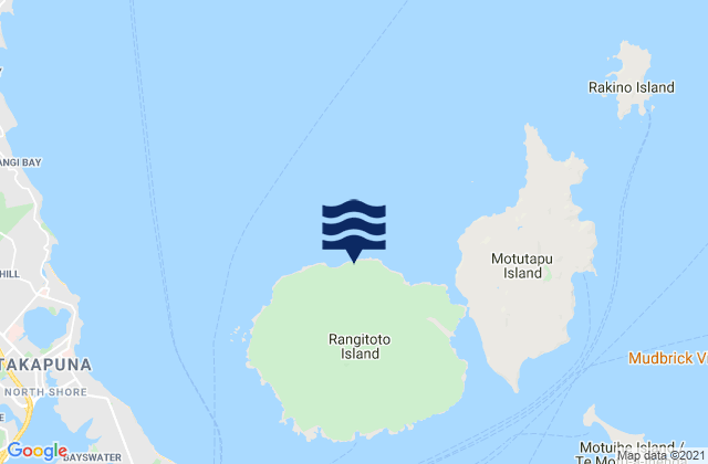 Rangitoto Island, New Zealandの潮見表地図